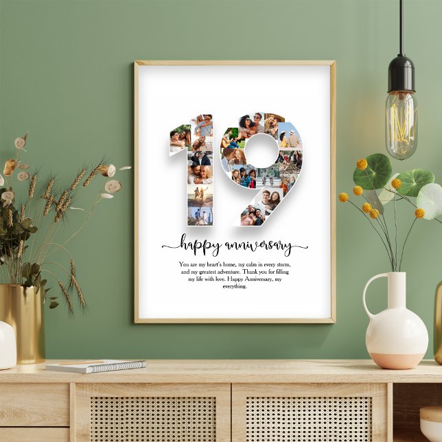 Poster Cartaz de Colagem de Fotos de 19º Aniversário (Criador carregado)