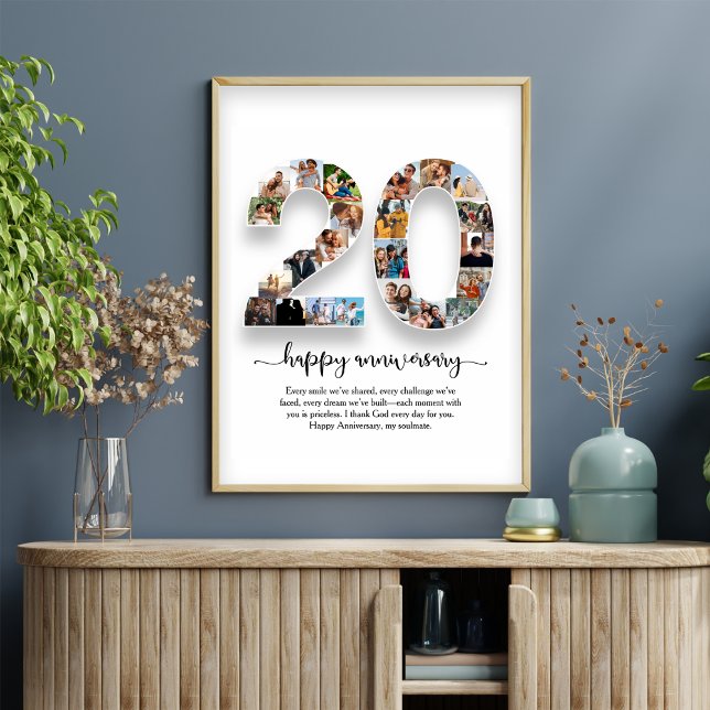 Poster Cartaz de Colagem de Fotos de Aniversário de 20 An (Criador carregado)