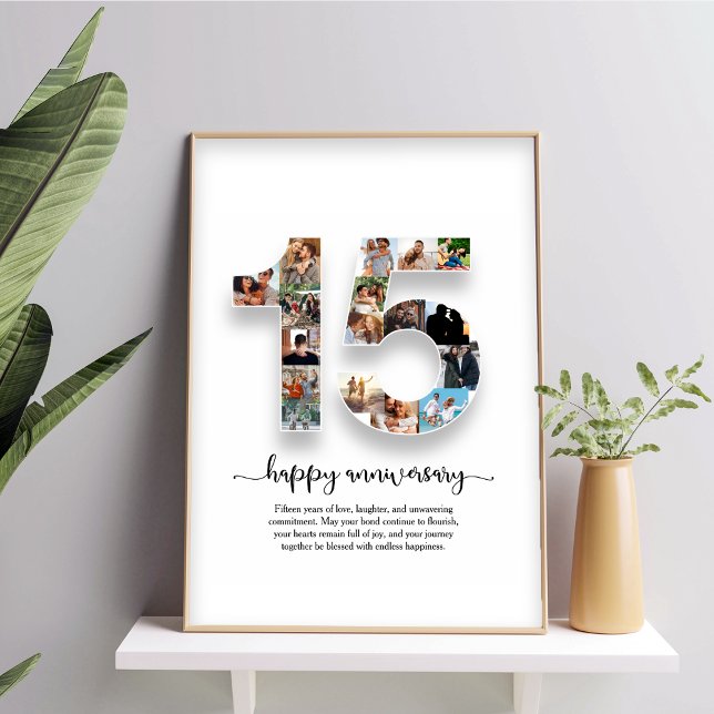 Poster Cartaz de Colagem de Fotos do 15º Aniversário (Criador carregado)