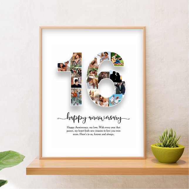 Poster Cartaz de Colagem de Fotos do 16º Aniversário (Criador carregado)
