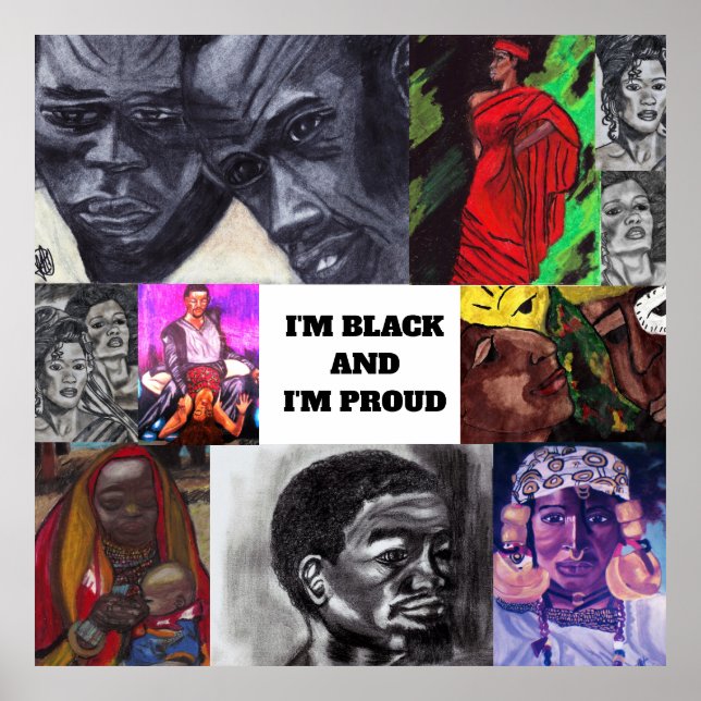 Poster Cartaz de colagem 'ESTOU ORGULHOSO DE SER NEGRO' (Frente)