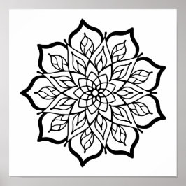 Poster Cartaz de Colorir Mandala – Arte de Parede de Geom