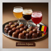Cartaz de Combinação de Cerveja e Chocolate Belga