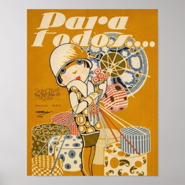 Poster Cartaz de Compras Art Déco Vintage – Moda dos Anos (Frente)