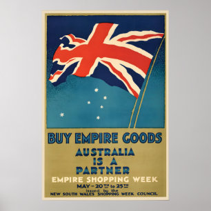Poster Cartaz de Compras de Produtos do Império Vintage