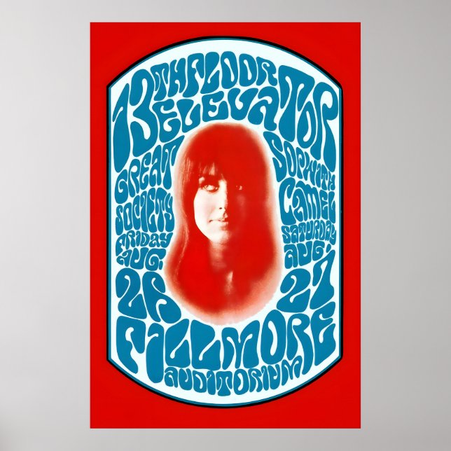 Poster Cartaz de Concerto do 13th Floor Elevator 1966 1 (Frente)