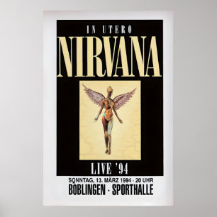 Poster Cartaz de Concerto do Nirvana In Utero 1994 Músic