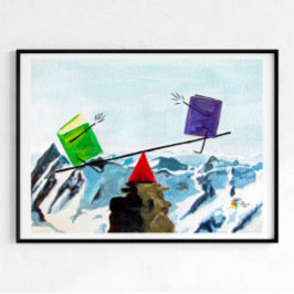 Poster Cartaz de Contabilidade Arte Equilibre os Livros