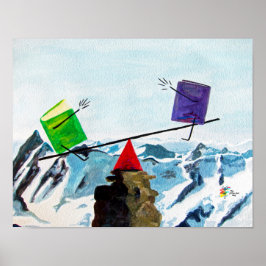 Poster Cartaz de Contabilidade Arte Equilibre os Livros