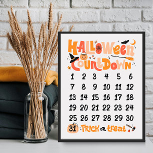 Poster Cartaz de Contagem Regressiva de Halloween Boho Fo