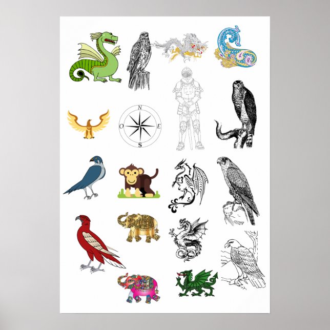 Poster Cartaz de Convite de Casamento | Arte Animal Elega (Frente)