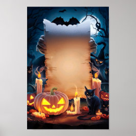 Poster Cartaz de Convite em Branco de Halloween #14