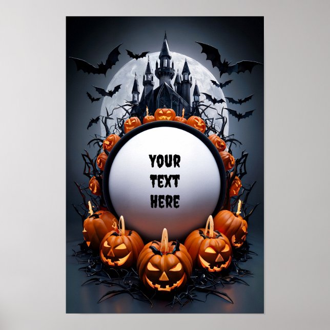Poster Cartaz de Convite em Branco de Halloween #2 (Frente)