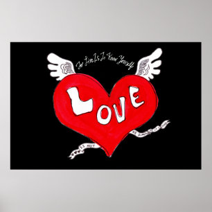 Pôster Cartaz de Coração de Amor com Tatuagem