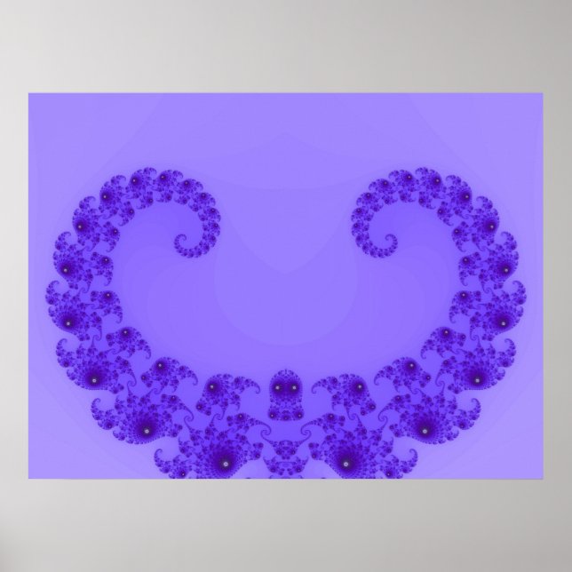 Poster Cartaz de Coração Roxo Azul (Frente)