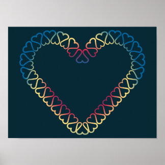 Poster Cartaz de corações decorativos