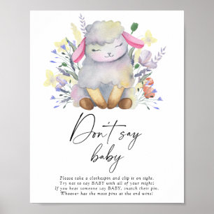 Poster Cartaz de Cordeirinho - Não diga bebê