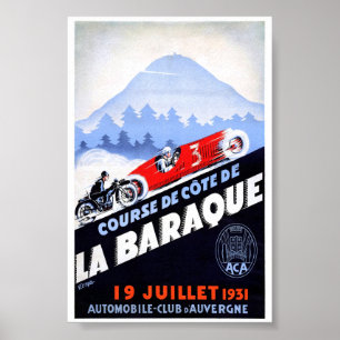 Poster Cartaz de Corrida Vintage da França Restaurado