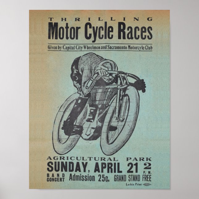 Poster Cartaz de Corridas de Moto (Frente)