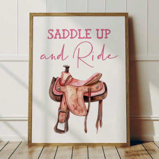 Poster Cartaz de Cowgirl para montar Quarto de Crianças D