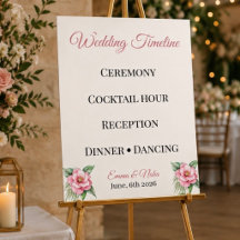 Cartaz de Cronologia de Casamento Floral Personali