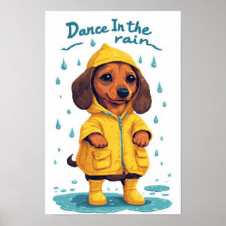 Poster Cartaz de dachshund fofo