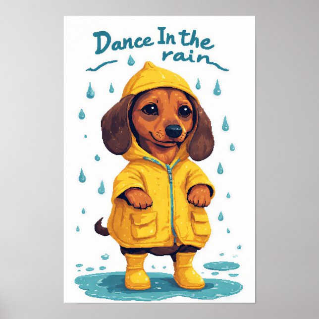 Poster Cartaz de dachshund fofo (Frente)