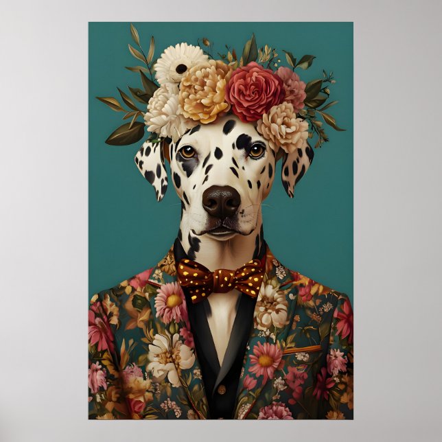 Poster Cartaz de dálmata de terno, Retrato de dálmata (Frente)