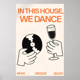 Poster Cartaz de Dança, Arte de Parede de Tipografia Mode