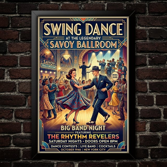 Poster Cartaz de Dança de Swing Vintage (Criador carregado)