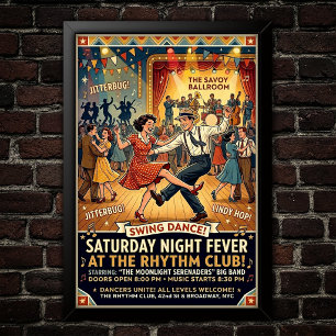 Poster Cartaz de Dança Swing Vintage