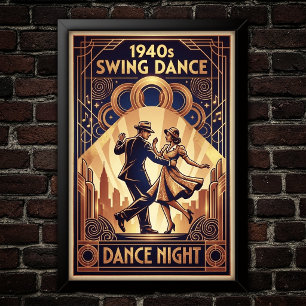 Poster Cartaz de Dança Swing Vintage