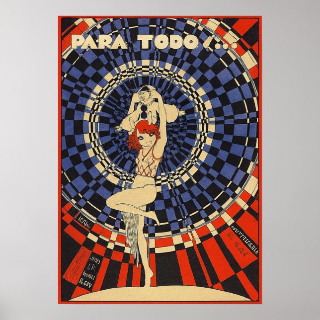 Poster Cartaz de Dançarina Art Déco Vintage – Ruiva dos A (Frente)