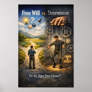 Poster Cartaz de Debate de Pensamento sobre Livre Arbítri