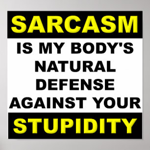 Poster Cartaz de Defesa da Estupidez com Sarcasmo Sinal D