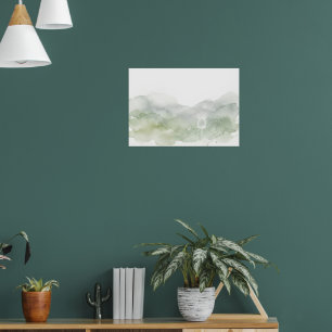 Poster Cartaz de Dente-de-Leão na Montanha Verde Suave