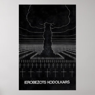 Poster Cartaz de Desarmamento Nuclear Elimine a bomba