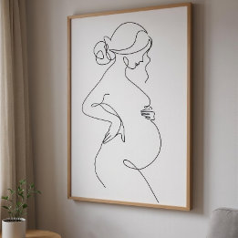 Poster Cartaz de Desenho de Arte de Linha Abstrata Minima