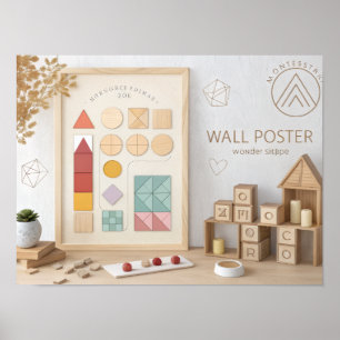 Poster Cartaz de Desenvolvimento Cognitivo Montessori