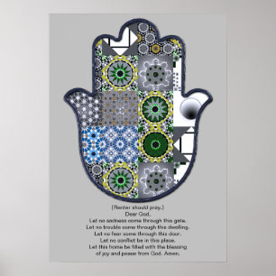 Poster Cartaz de Design de Mão Khamsa 2 Alugador Luxuoso