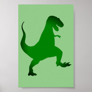 Poster Cartaz de Dinossauro T-Rex Verde