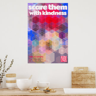 Poster Cartaz de Dogue Alemão Assuste-os com gentileza