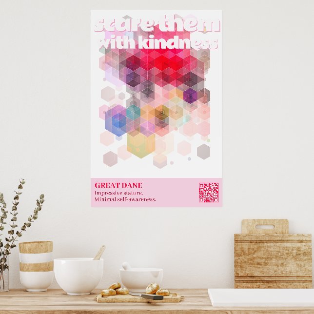 Poster Cartaz de Dogue Alemão Assuste-os com gentileza (Cozinha)