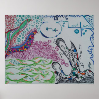 Poster Cartaz de Doodle Abstrato