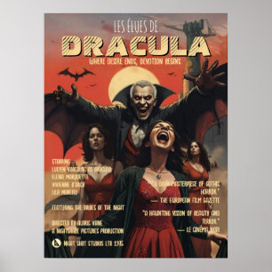 Poster Cartaz de Drácula Arte Gótico de Vampiro Terror Es