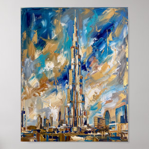 Poster Cartaz de Dubai Luxo Pintura a Óleo Abstrata