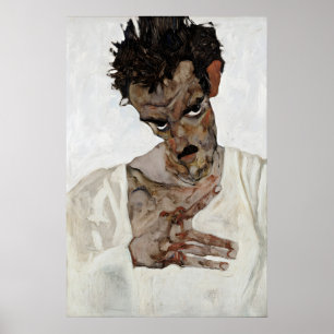Poster Cartaz de Egon Schiele Autorretrato Expressionismo