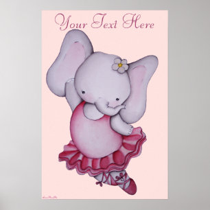 Pôster Cartaz de Elefante Bailarina para Crianças