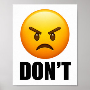 Poster Cartaz de Emoji Bravo NÃO