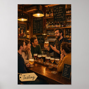 Poster Cartaz de Encontro de Degustação em Taberna Belga